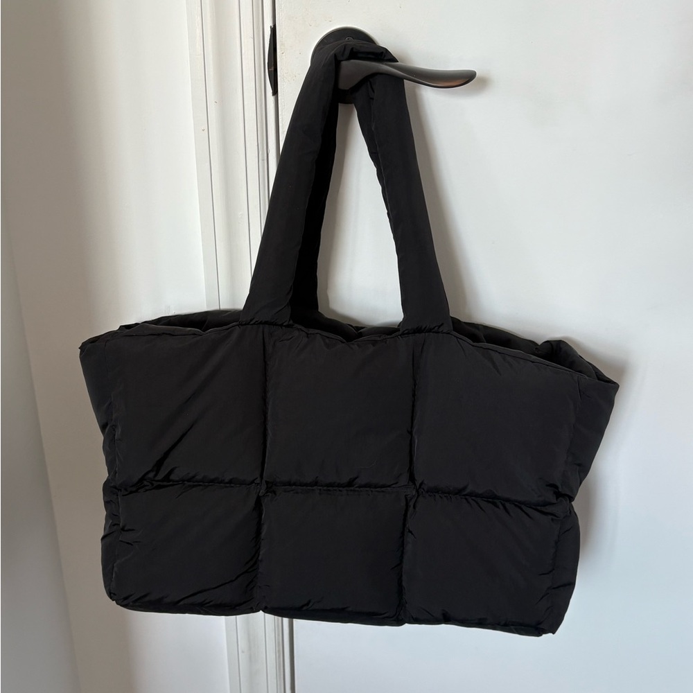 Black Quilted Tote Bag
